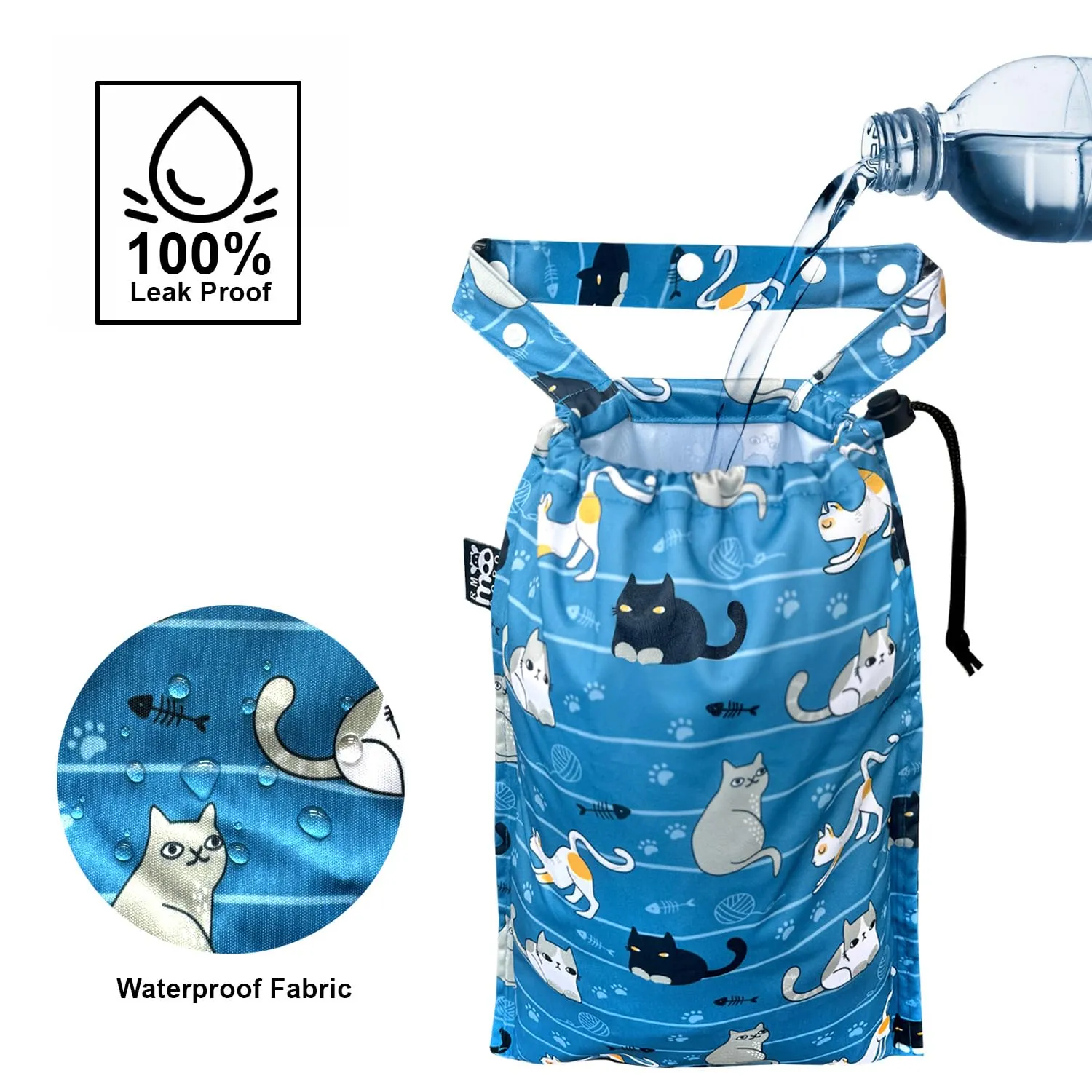 Cute Hanging Car Trash Garbage Bag 100% Leakproof Waterproof Multipurpose for Car Back Front Seat Console with Hanging Strap (Cats Play)
