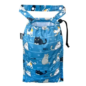 Cute Hanging Car Trash Garbage Bag 100% Leakproof Waterproof Multipurpose for Car Back Front Seat Console with Hanging Strap (Cats Play)