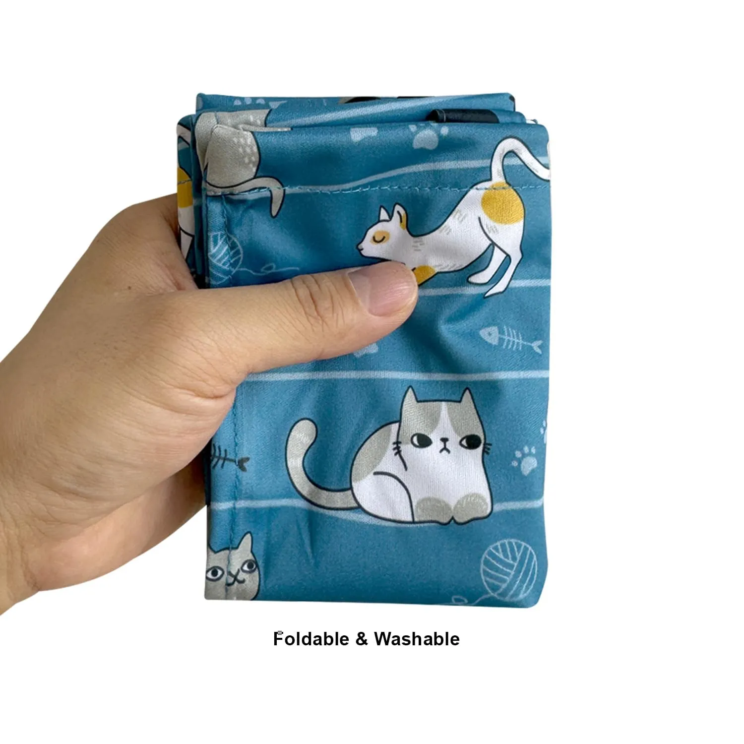 Cute Hanging Car Trash Garbage Bag 100% Leakproof Waterproof Multipurpose for Car Back Front Seat Console with Hanging Strap (Cats Play)