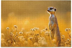 Cute Pika Grassland Jigsaw Puzzle 500 Piece, Educational Intellectual Decompression Puzzle Game Jigsaw Puzzle for Adult Active Thinking Party Entertainment, Family Games