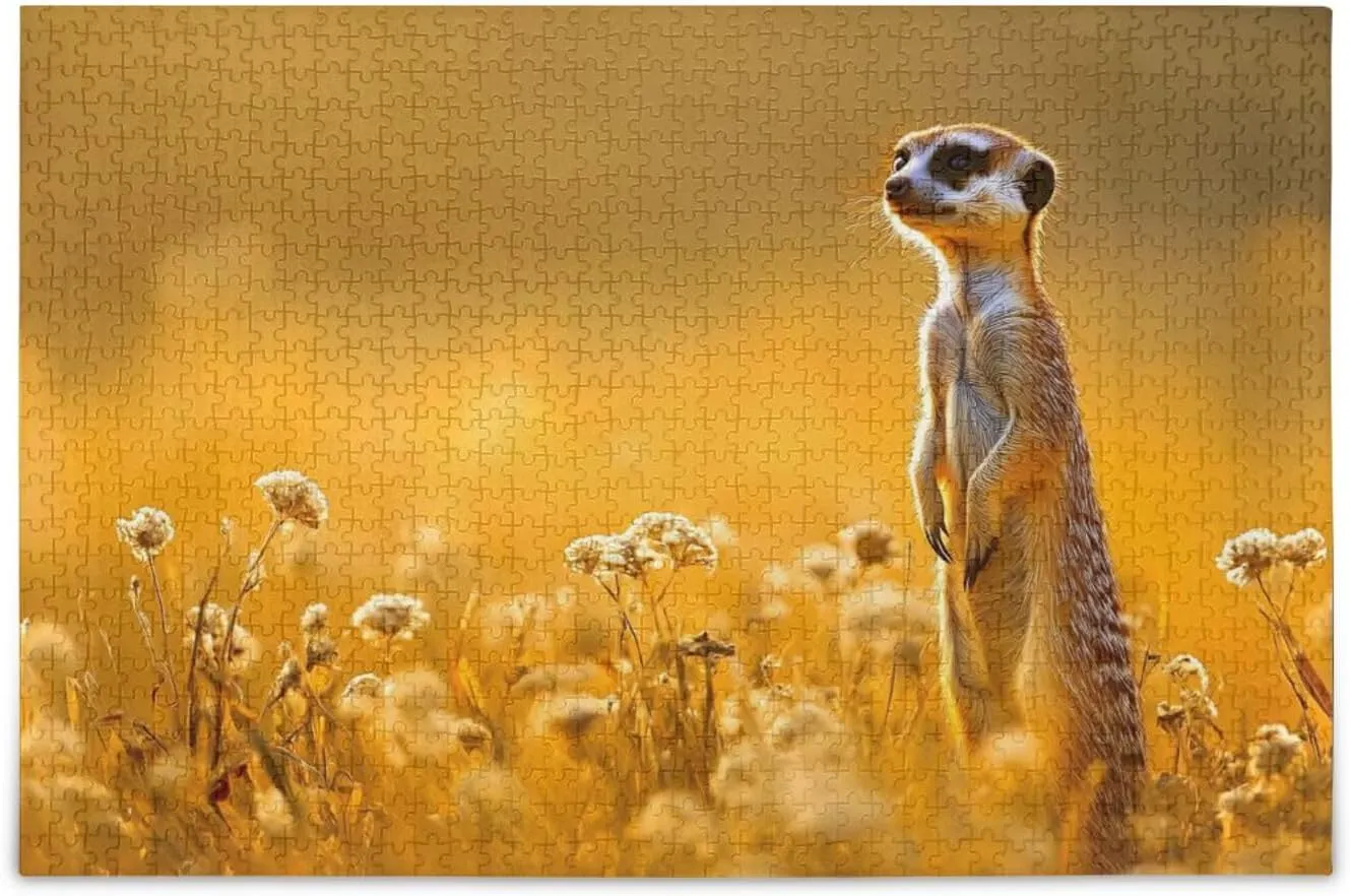 Cute Pika Grassland Jigsaw Puzzle 500 Piece, Educational Intellectual Decompression Puzzle Game Jigsaw Puzzle for Adult Active Thinking Party Entertainment, Family Games
