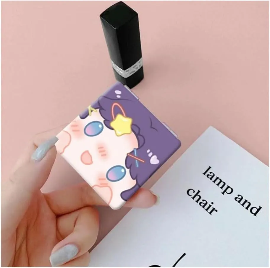 Cute Sylus Rafayel Travel Makeup Mirror Game Love and Deepspace Xavier Portable Mini Handheld Foldable Makeup Mirror (Rafayel)