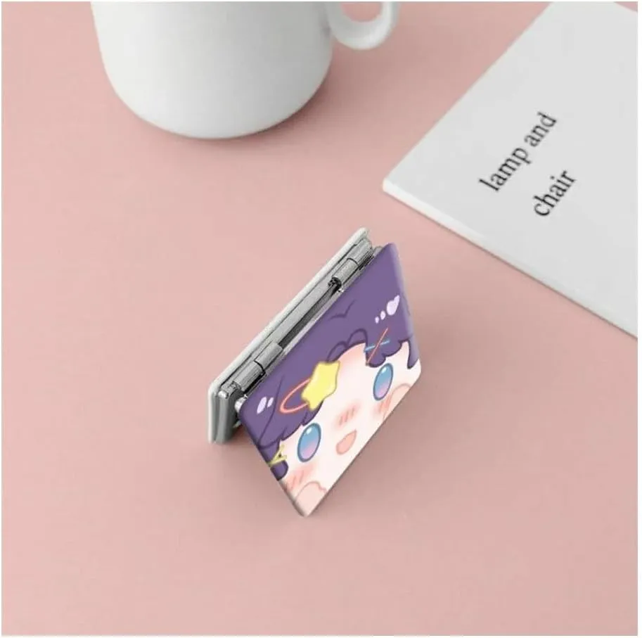 Cute Sylus Rafayel Travel Makeup Mirror Game Love and Deepspace Xavier Portable Mini Handheld Foldable Makeup Mirror (Rafayel)