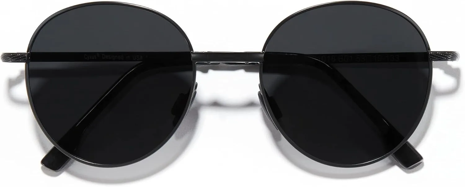 Cyxus Round Foldable Sunglasses for Women Men Polarized UV 400 Protection Folding Sun Glasses