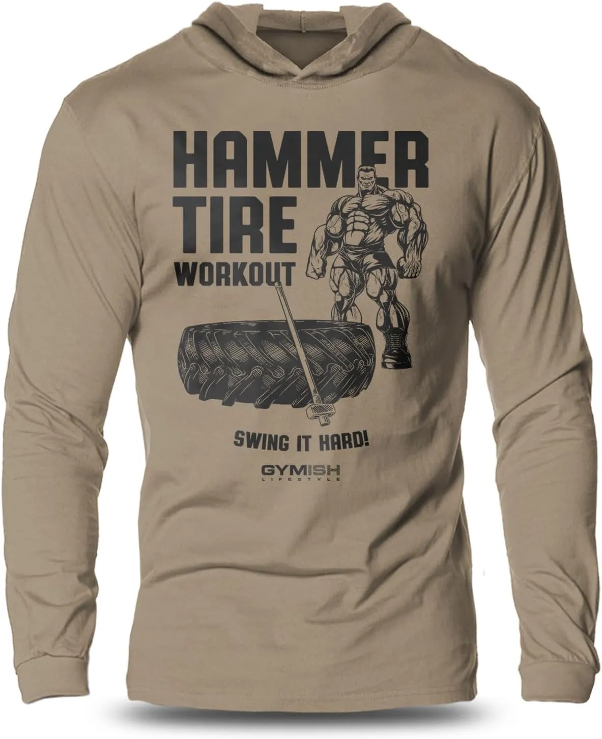 D R DETROIT REBELS Hammer Tire Weightlifting Gym Hoodie Bodybuilder Sweatshirt For Men Workout
