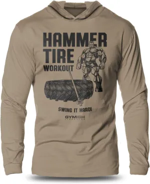 D R DETROIT REBELS Hammer Tire Weightlifting Gym Hoodie Bodybuilder Sweatshirt For Men Workout
