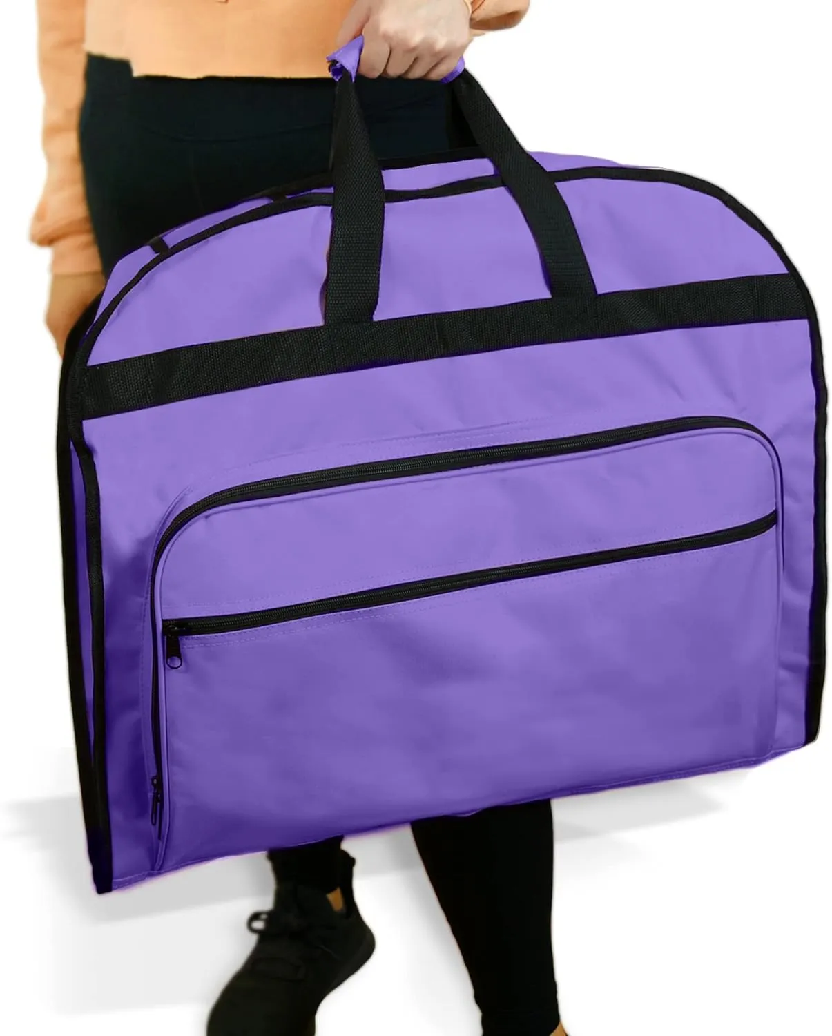 DALIX 39" Garment Bag Cover Suits Dresses Clothing Foldable Shoe Pocket in Purple