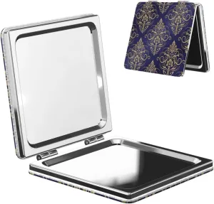 Damask Seamless Pattern Women Small Makeup Mirror Portable Pocket Cosmetic Mirror for Travel