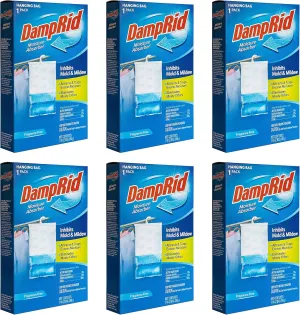 DampRid Fragance Free Hanging Moisture Absorber, 14 ounce (Pack of 6)