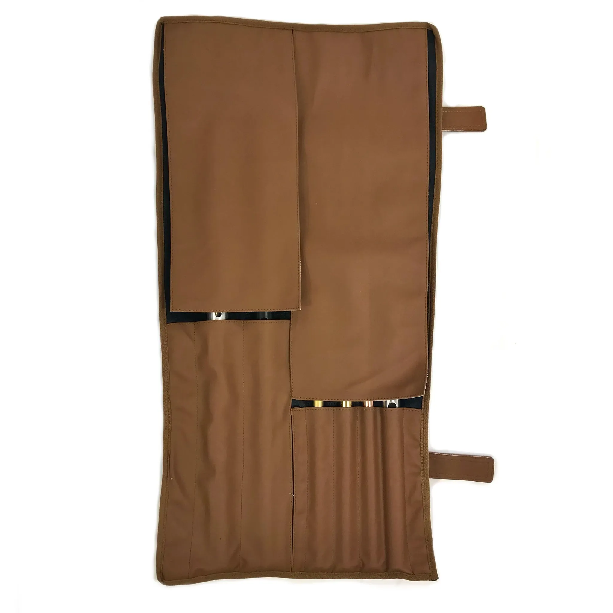 Dannan Brown Vegan Flute / Tin Whistle  / Recorder Roll Bag / Case Pouch for the 6 Whistles