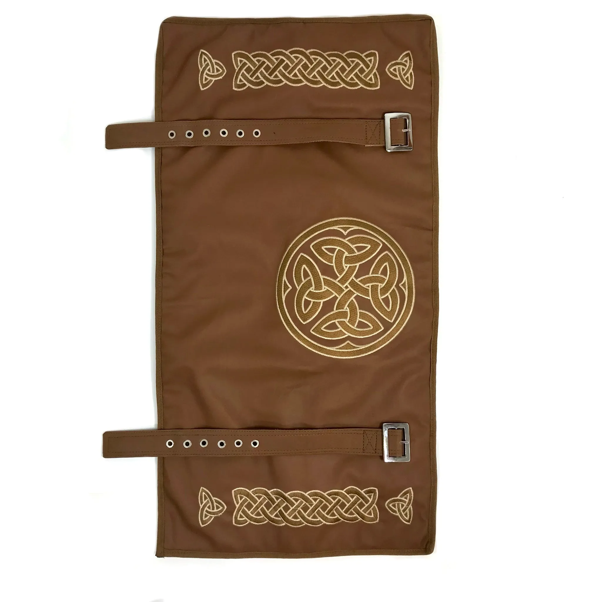 Dannan Brown Vegan Flute / Tin Whistle  / Recorder Roll Bag / Case Pouch for the 6 Whistles