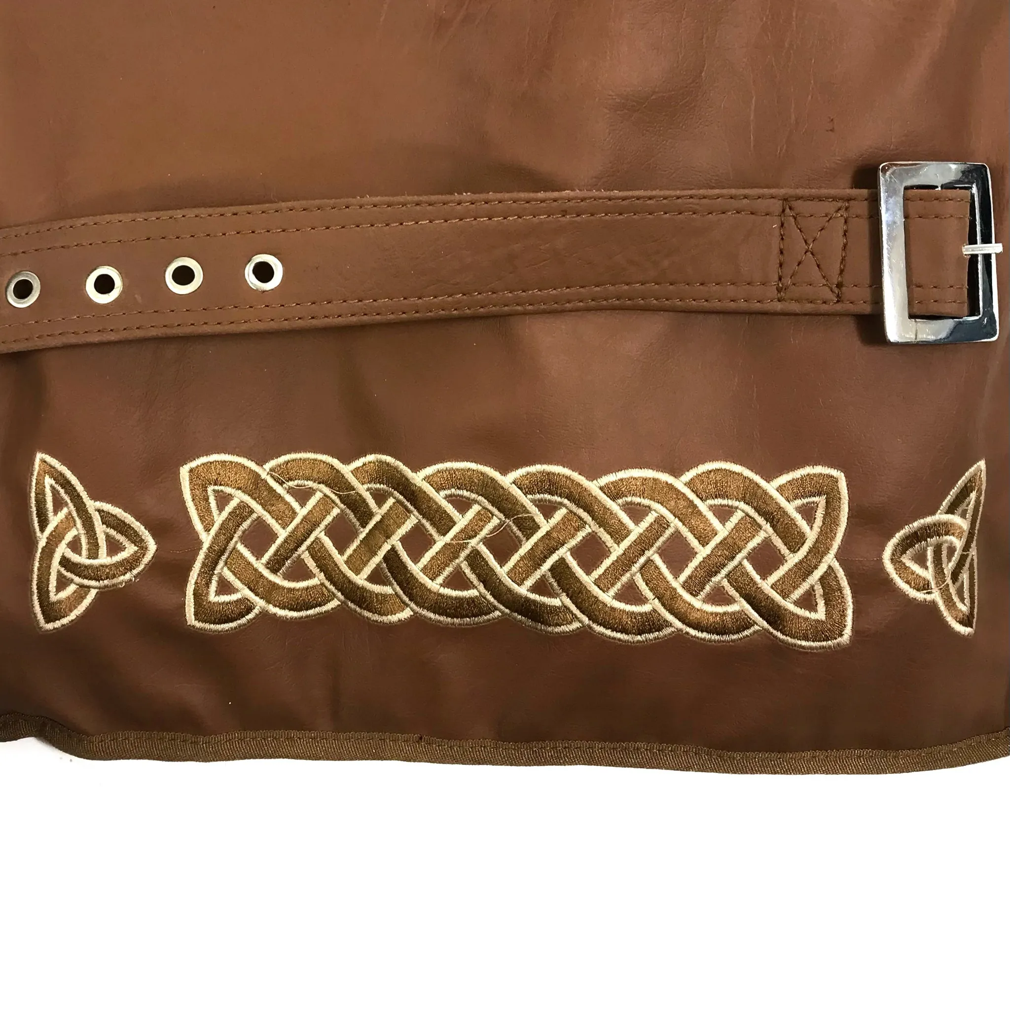 Dannan Brown Vegan Flute / Tin Whistle  / Recorder Roll Bag / Case Pouch for the 6 Whistles