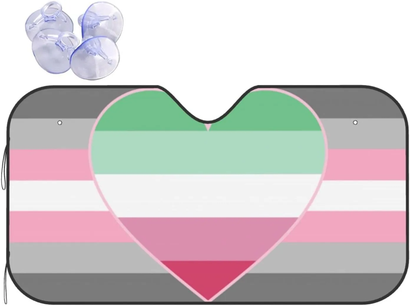 Demigirl Abro- Pride Flag LGBTQ Car Windshield Sun Shade Foldable Car Umbrella Sunshade Cover Protect Vehicle from Uv Sun Car Truck SUV Auto Accessories-2