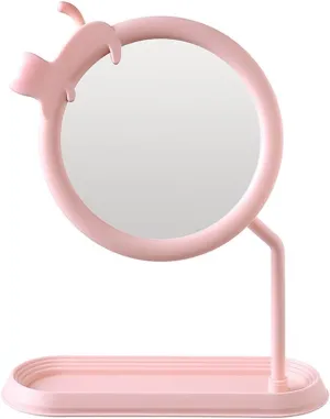 Desktop Makeup Mirror Girl's Dressing Table Desktop Hanging Jewelry Beauty Mirror Girls' Bedroom Dormitory Mirror