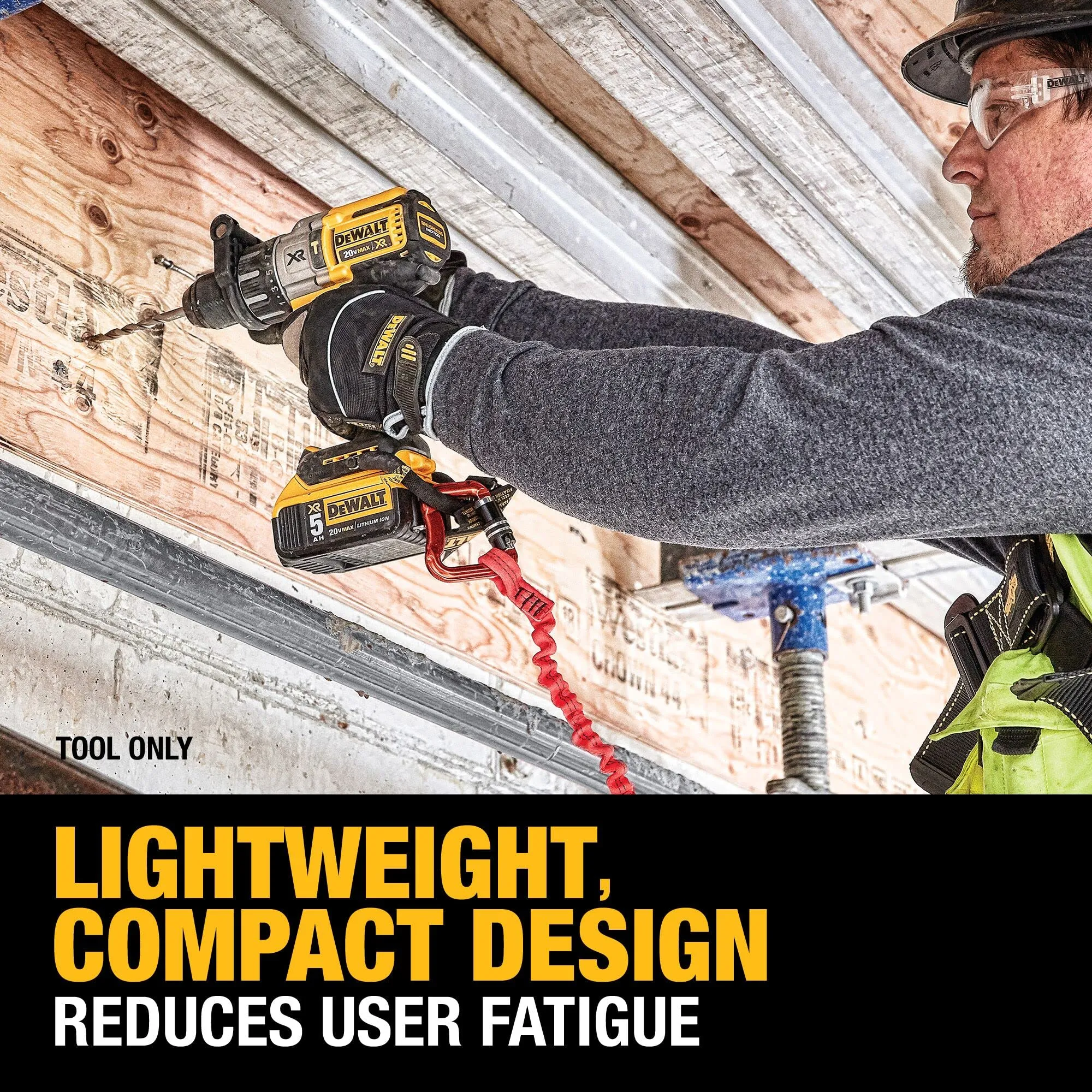 DEWALT 20V MAX XR Hammer Drill, Brushless, 3-Speed, Tool Only (DCD996B), Battery Powered, Yellow/Black