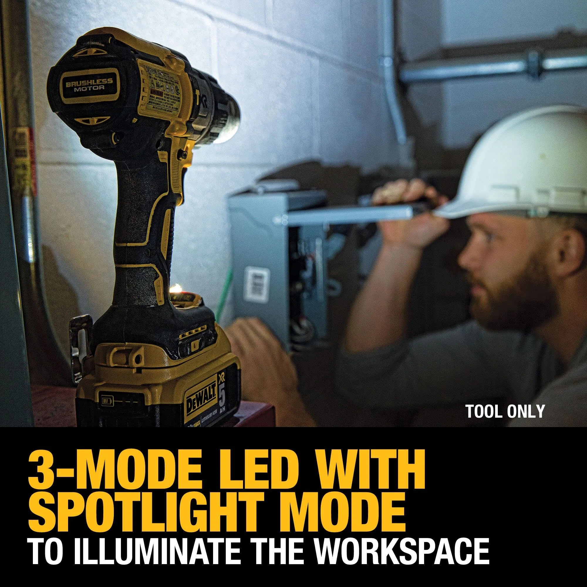 DEWALT 20V MAX XR Hammer Drill, Brushless, 3-Speed, Tool Only (DCD996B), Battery Powered, Yellow/Black