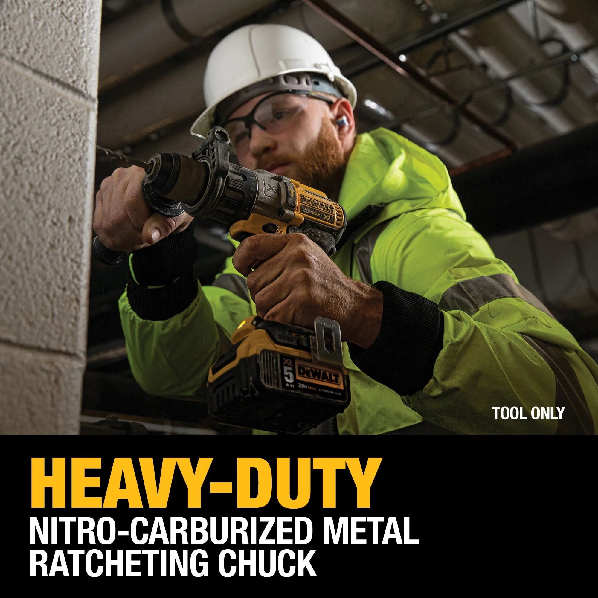 DEWALT 20V MAX XR Hammer Drill, Brushless, 3-Speed, Tool Only (DCD996B), Battery Powered, Yellow/Black