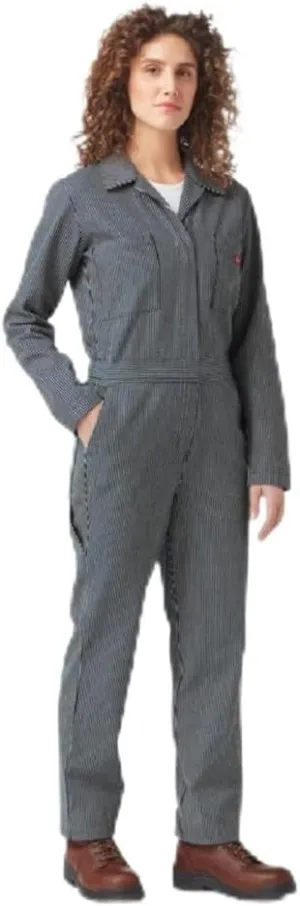 Dickies womens Long Sleeve Hickory Stripe Coveralls