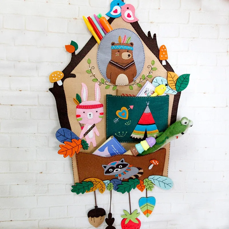 DIY Kit Felt Storage Bag Wall Hanging Bag Decoration