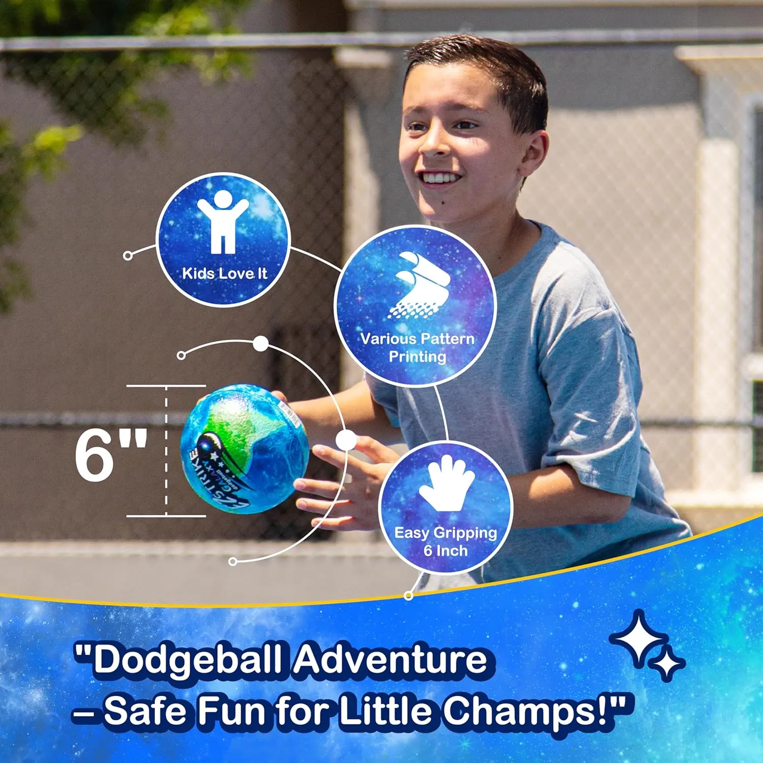 Dodgeballs, Foam Playground Ball Set, 6” Dodge Balls Kick Ball for Kids&Adults, Hand Ball for Outdoor&Indoor with Mesh Storage Bag