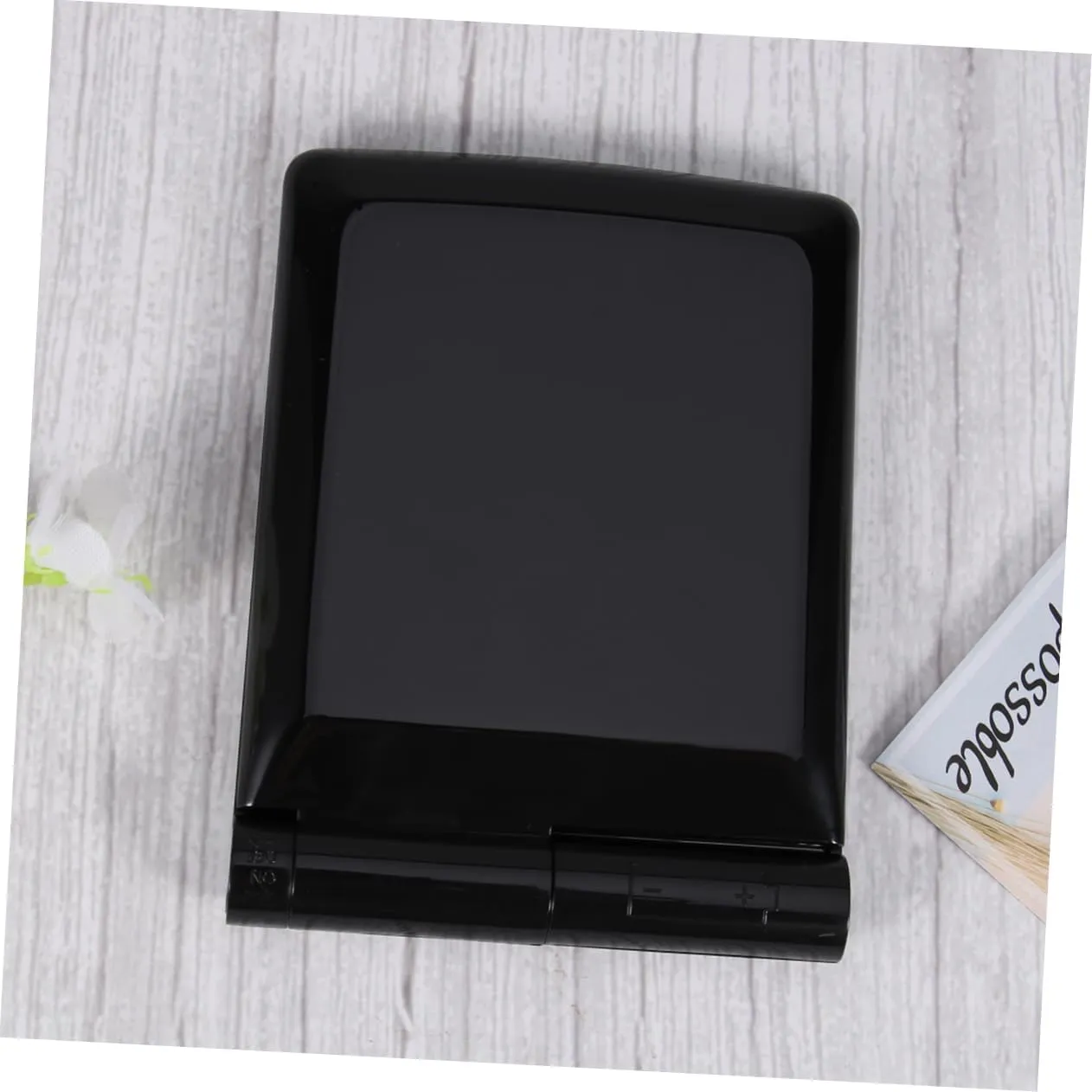 DOITOOL 2pcs Led Lighted Makeup Mirror Compact Led Folding Cosmetic Mirror Double-Sided Design for Enhanced Visibility Portable and Lightweight for Travel Black