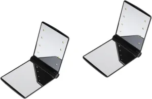 DOITOOL 2pcs Led Lighted Makeup Mirror Compact Led Folding Cosmetic Mirror Double-Sided Design for Enhanced Visibility Portable and Lightweight for Travel Black
