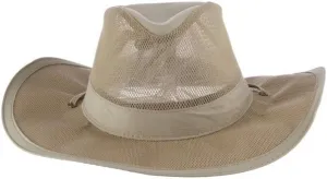 Dorfman Pacific Co. Men's 3 Piece Suplex Pinch Front Safari Hat, Khaki, Large