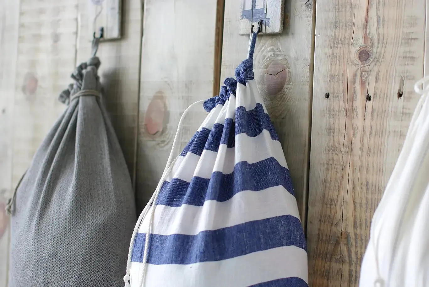 Drawstring Linen Laundry Bag