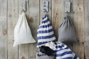 Drawstring Linen Laundry Bag
