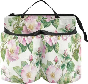 Drink Holder for Suitcase Convenient Alberta Wild Rose Beauty Summer Flowers Plane Drink Holder with Strap Two Cup Holder for Flight Attendants Businessmen Travelers