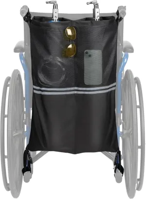 Dual Oxygen Tank Holder for Wheelchiars, Oxygen Cylinder Bag with Adjustable Zippers and Mesh Storage Pockets, Portable Wheelchair Attachment for Oxygen Fits Most Oxygen Cylinders, Black