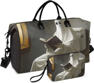 Duffel Bag for Traveling, Gothic Spirit Read Book Travel Bag Gym Bag, with Multiple Interior Pockets Shoulder Weekender Bag for Women Men with Toiletry Bag 20.5L x 1.9W x 13.8H