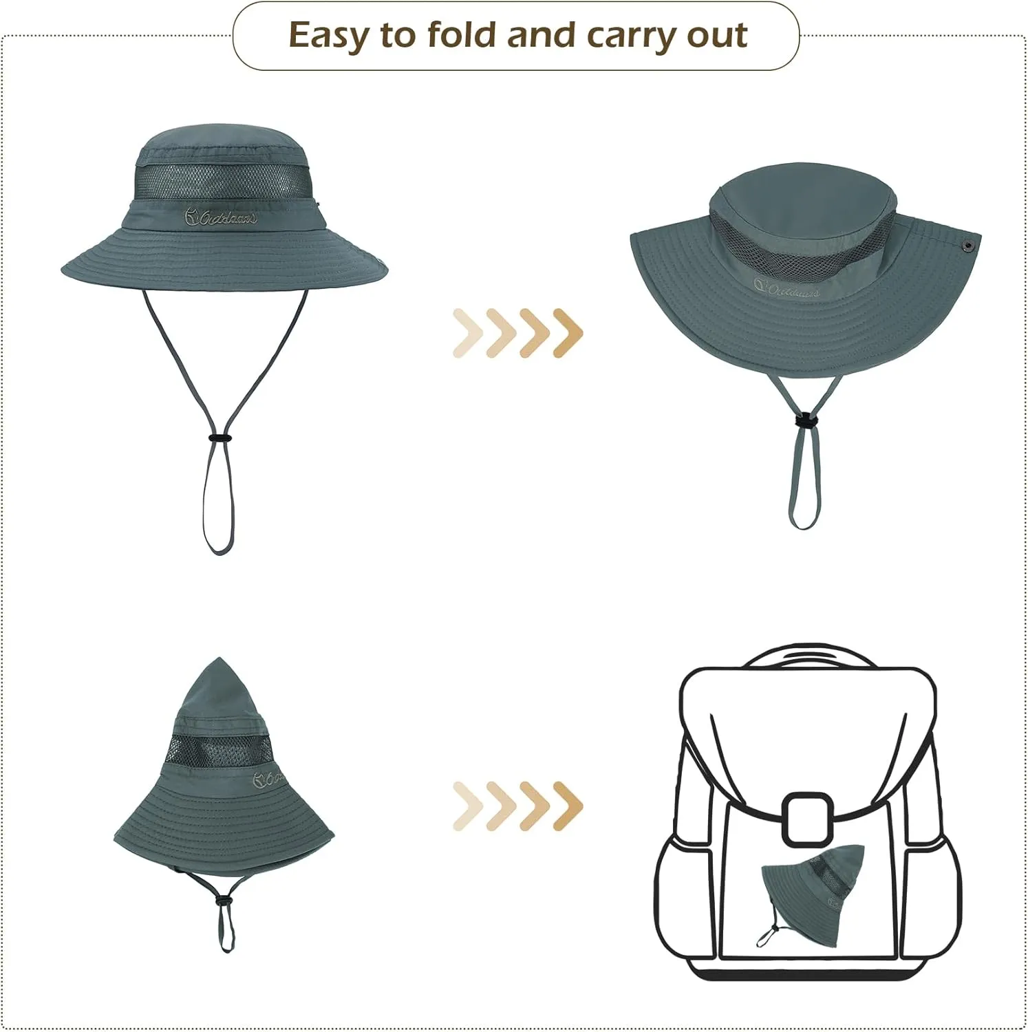 Durio Kids Sun Hats - UPF 50  Wide Brim Sun Protection for Boys & Girls