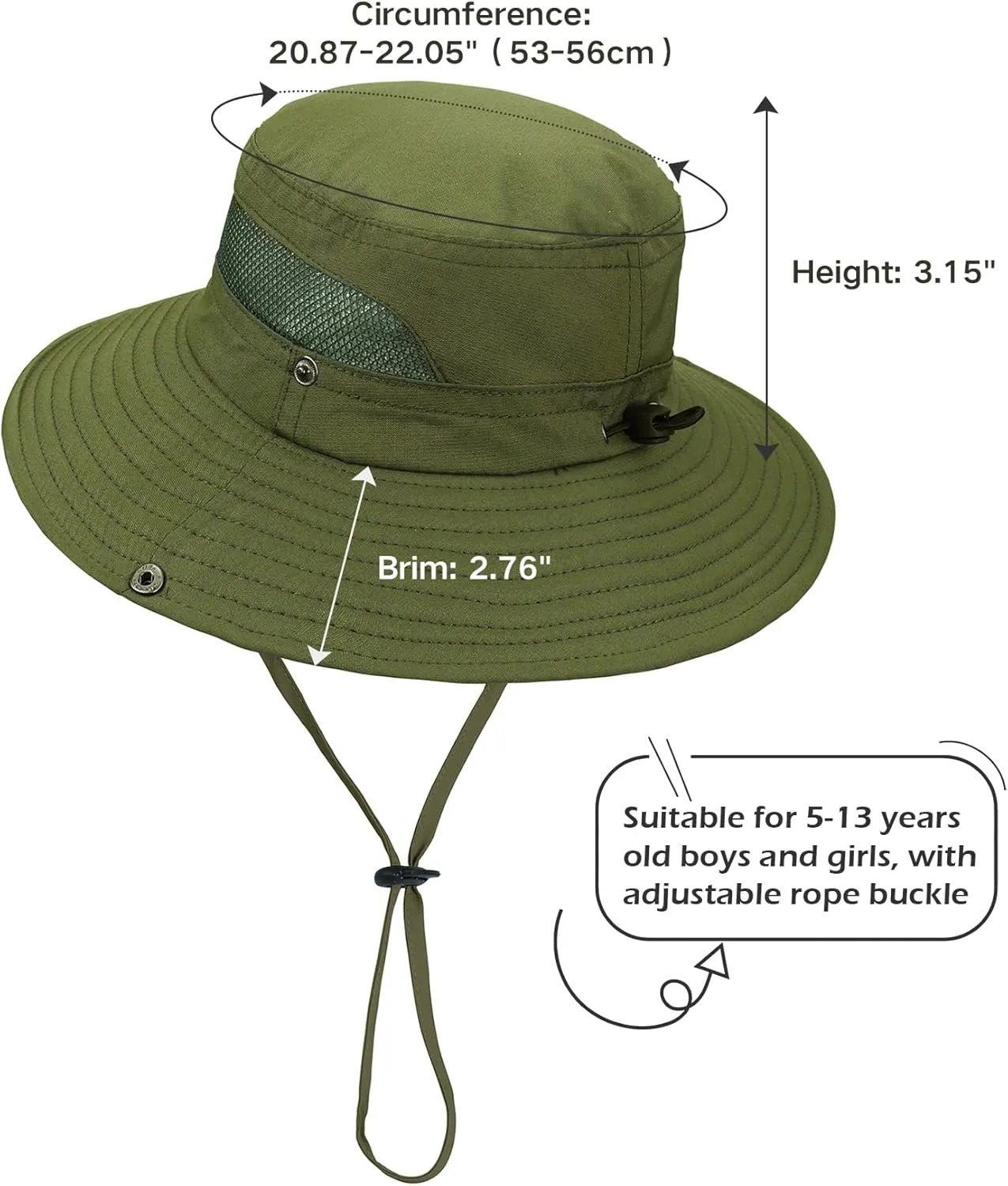 Durio Kids Sun Hats - UPF 50  Wide Brim Sun Protection for Boys & Girls