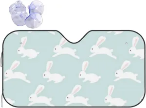 Easter Bunny Rabbit Car Front Window Sunshade Foldable Blocks Uv Rays Windshield Sun Shade for Car Truck SUV