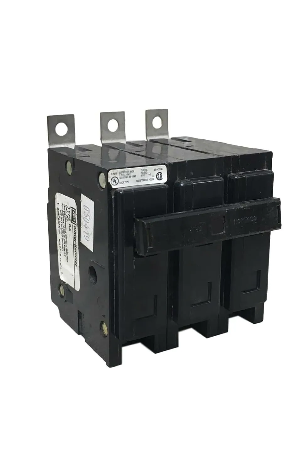 Eaton BAB3070H Bolt-On Mount Type BAB Industrial Miniature Circuit Breaker 3-Pole 70 Amp 240 Volt AC Quicklag