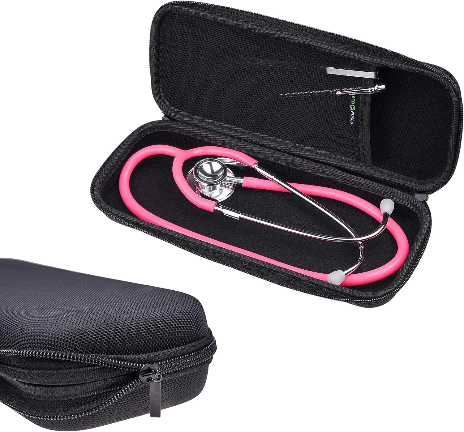 Eco-Fused Stethoscope Case Compatible with 3M Littmann, MDF, ADC, Omron, etc. - Large Mesh Pocket for Accessories - Strong Nylon Material - Protects your Stethoscope