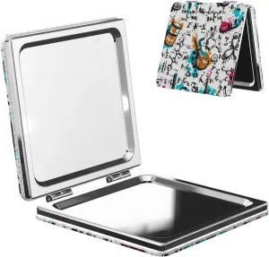 Education Chemistry Pattern Women Mini Cosmetic Mirror Folding Portable Pocket Makeup Mirror