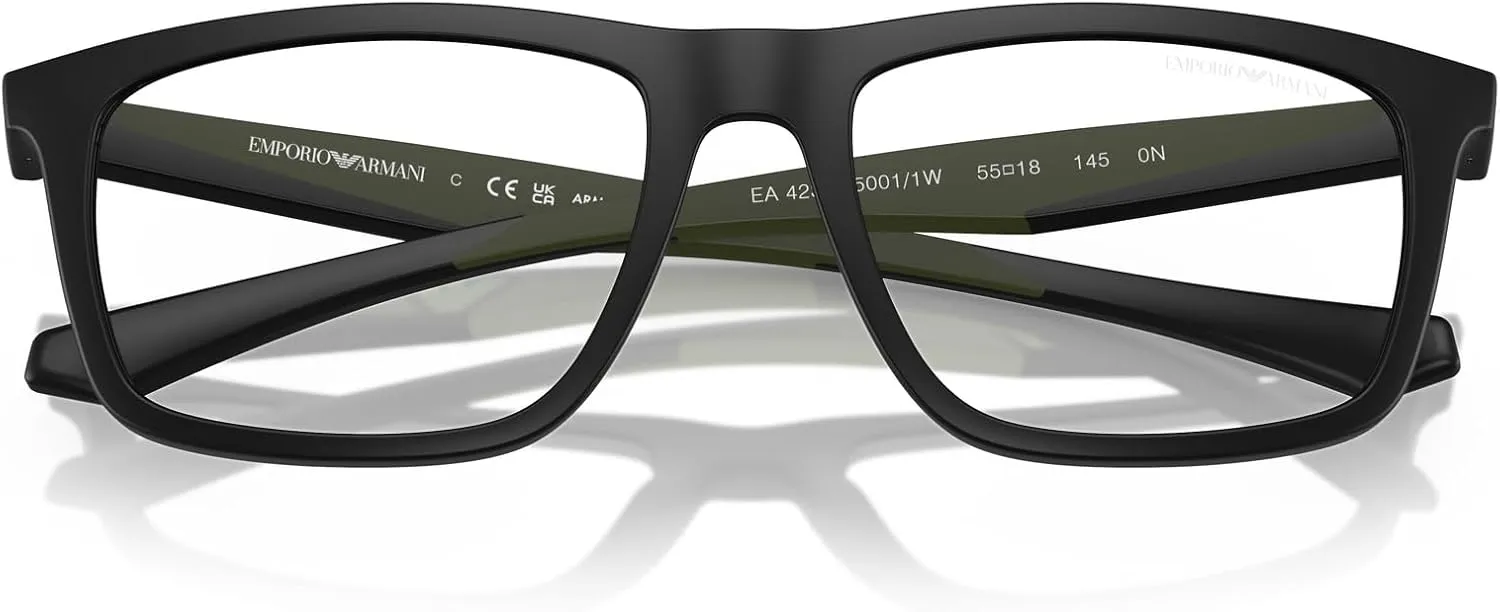Emporio Armani Men's Ea4235 with Sun Clip-ons Square Prescription Eyewear Frames