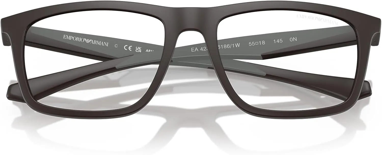Emporio Armani Men's Ea4235 with Sun Clip-ons Square Prescription Eyewear Frames