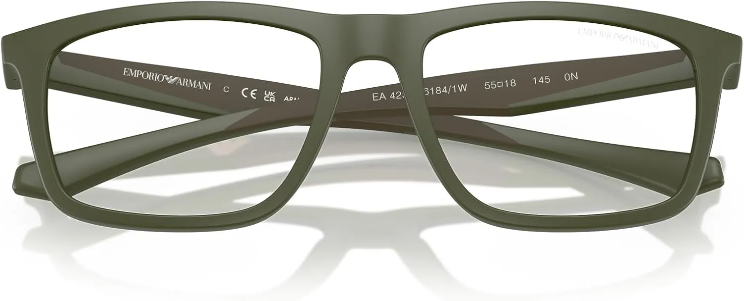 Emporio Armani Men's Ea4235 with Sun Clip-ons Square Prescription Eyewear Frames
