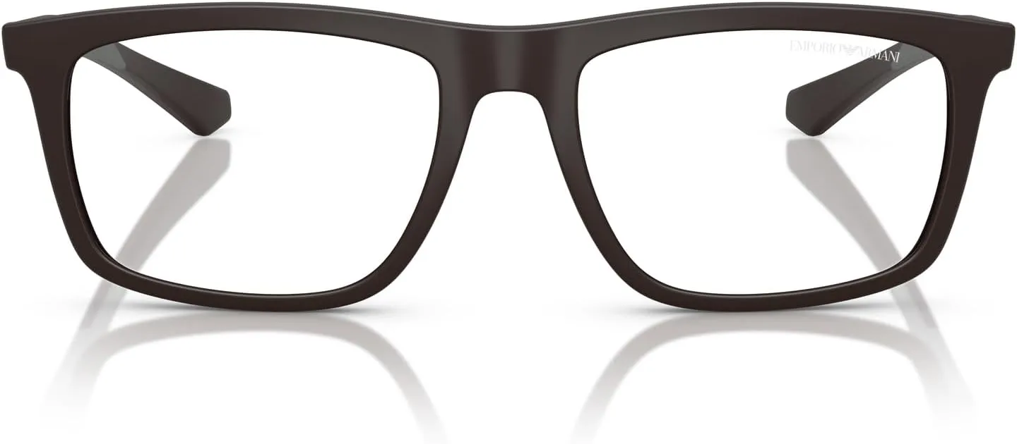 Emporio Armani Men's Ea4235 with Sun Clip-ons Square Prescription Eyewear Frames