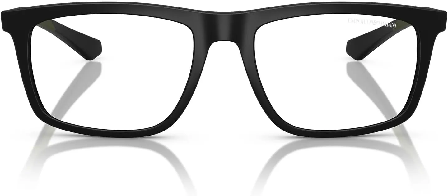 Emporio Armani Men's Ea4235 with Sun Clip-ons Square Prescription Eyewear Frames