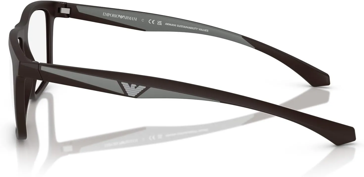 Emporio Armani Men's Ea4235 with Sun Clip-ons Square Prescription Eyewear Frames