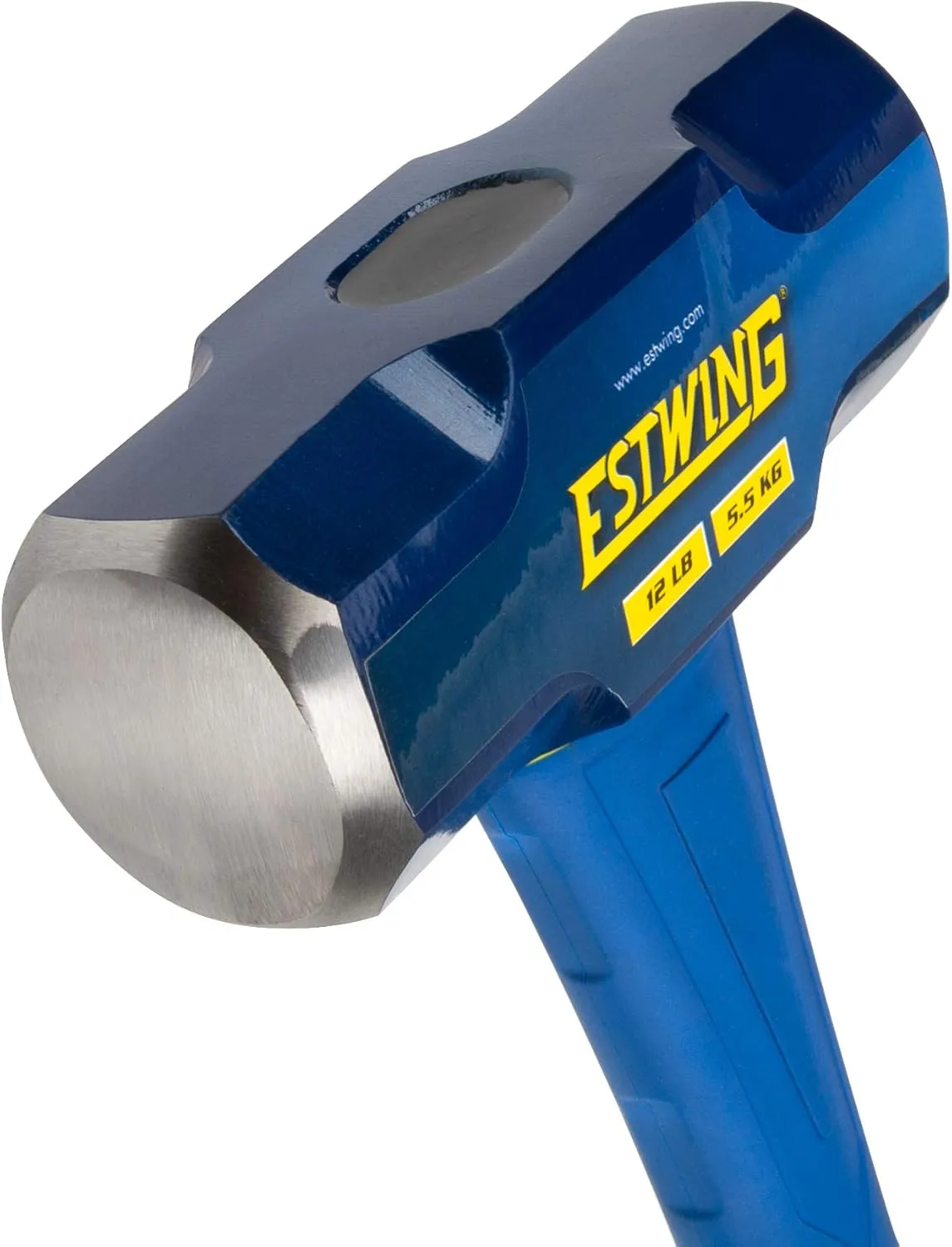 Estwing 12-Pound Hard Face Sledge Hammer for Demolition/Stake Driving, 50-55 HRC, 36-Inch Fiberglass Handle, Overstrike Protection, Textured Grip