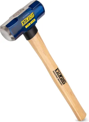Estwing 4-Pound Hard Face Sledge Hammer for Demolition/Stake Driving, 50-55 HRC, 16-Inch Hickory Handle, Ergonomic Grip, Durable Construction