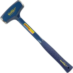 Estwing BIG BLUE Drilling/Crack Hammer - 4-Pound Long Handle Sledge with Forged Steel Construction & Shock Reduction Grip - B3-4LBL (Thrее Расk)