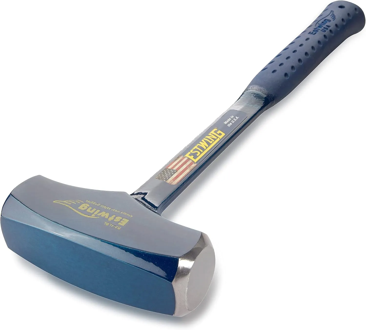 ESTWING BIG BLUE Drilling/Crack Hammer - 4-Pound Long Handle Sledge with Forged Steel Construction & Shock Reduction Grip - B3-4LBL