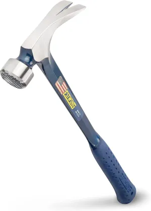 ESTWING BIG BLUE Framing Hammer - 25 oz Straight Rip Claw with Forged Steel Construction & Shock Reduction Grip - E3-25SM