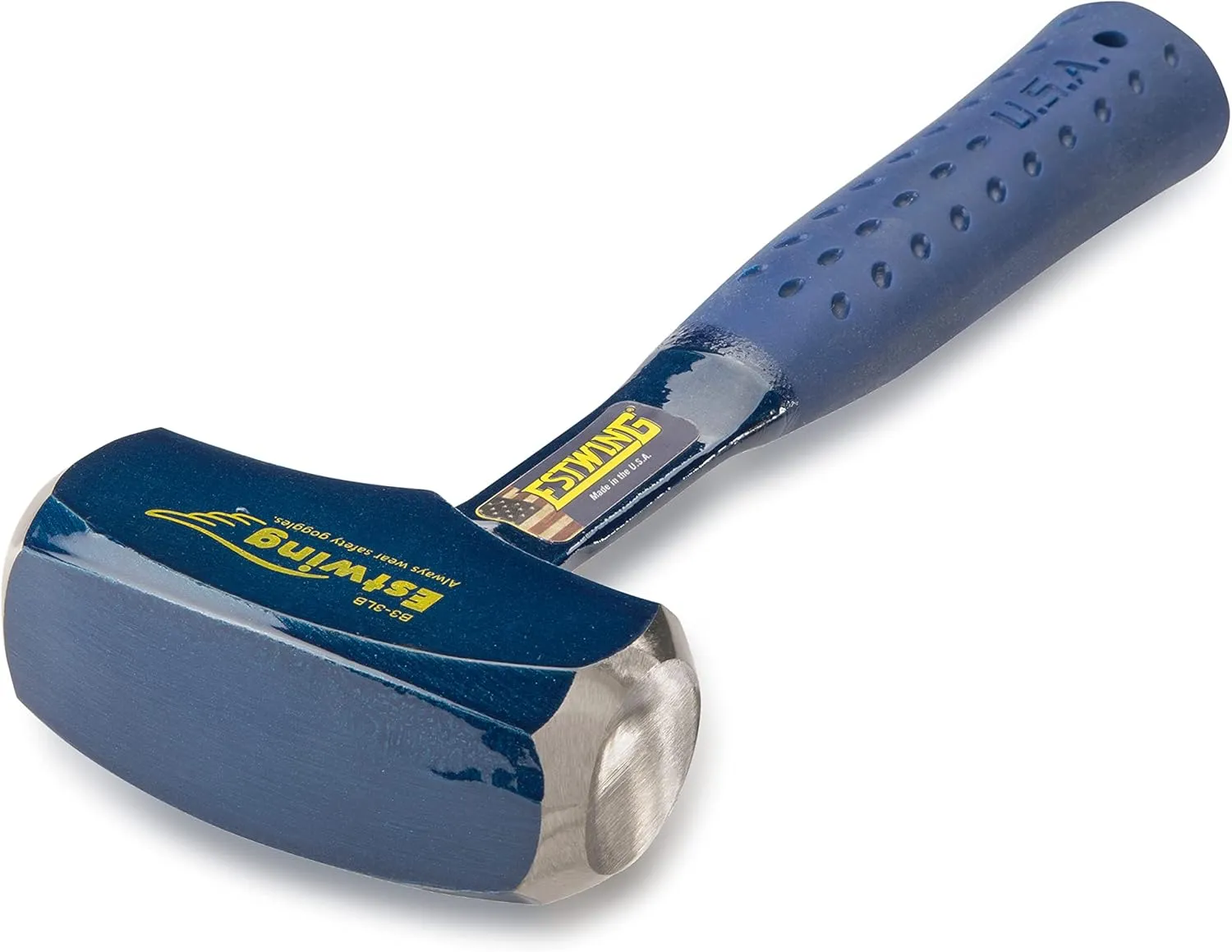 ESTWING Drilling/Crack Hammer - 3-Pound Sledge with Forged Steel Construction & Shock Reduction Grip - B3-3LB